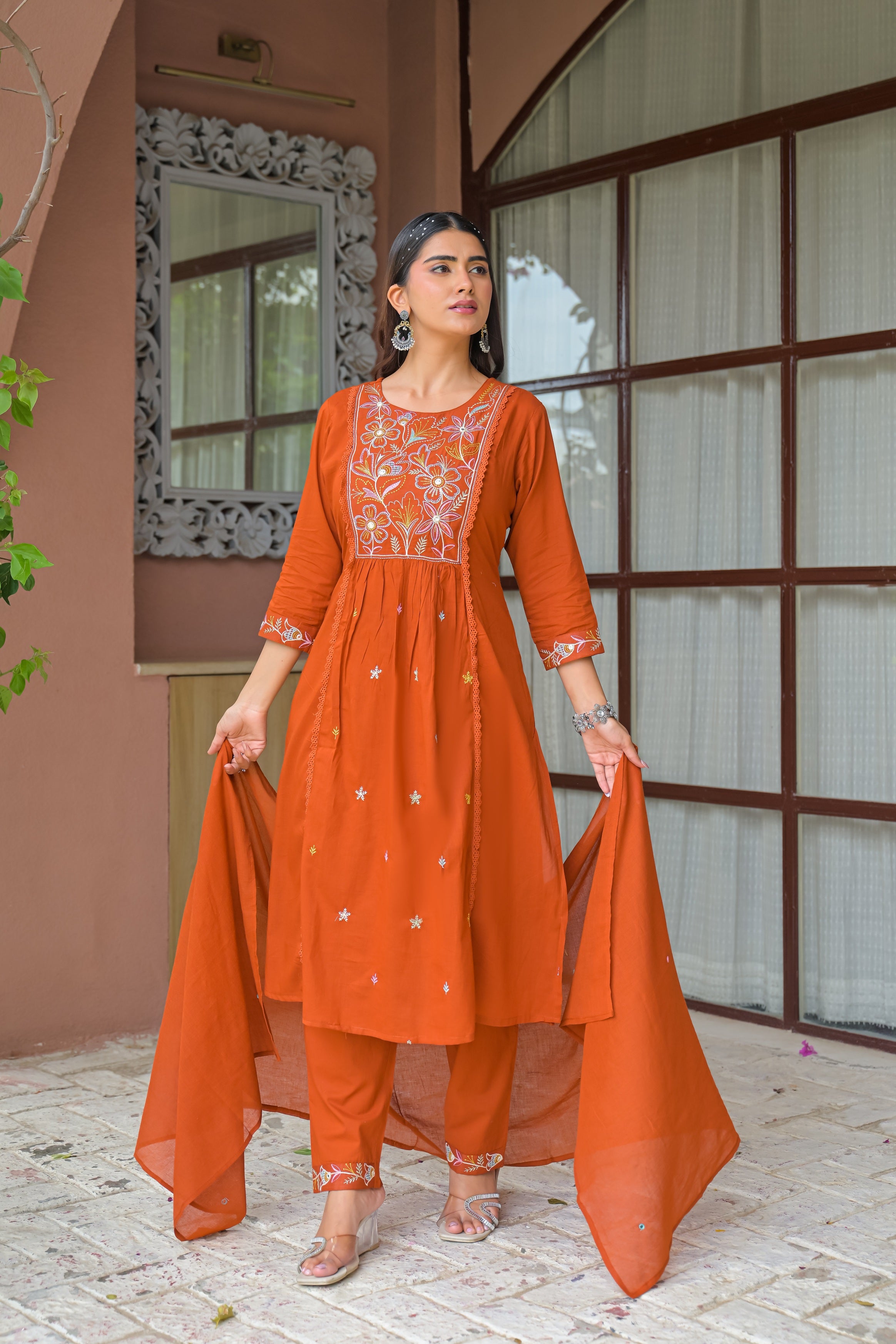 Embroidered 3-Piece Kurta Set