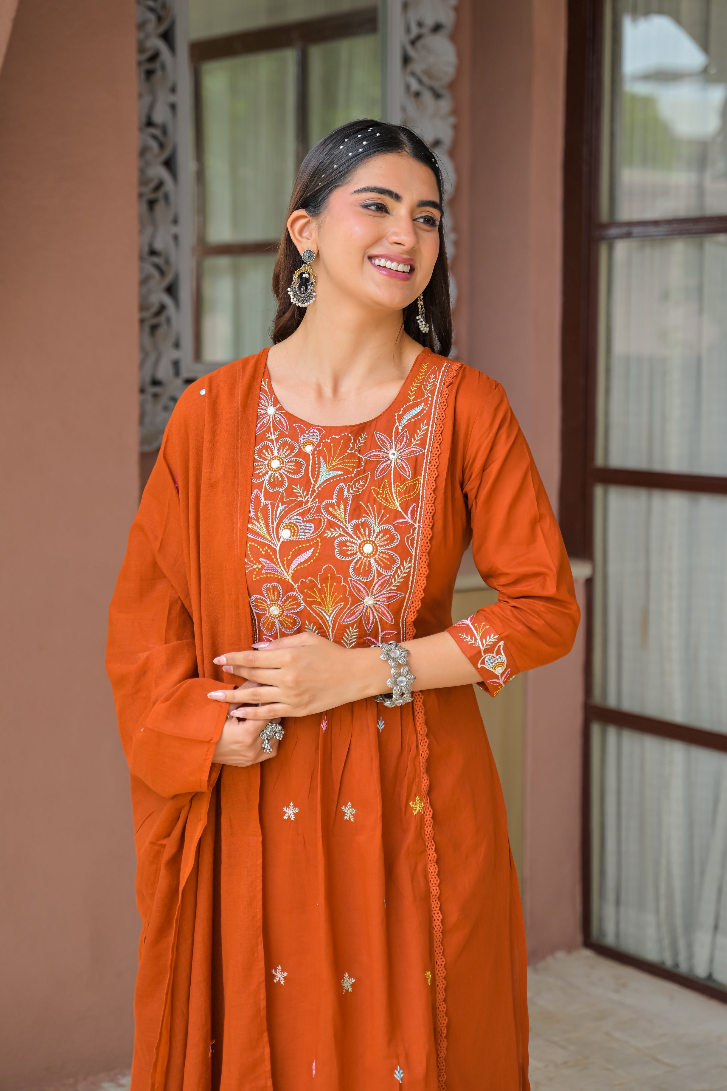 Embroidered 3-Piece Kurta Set