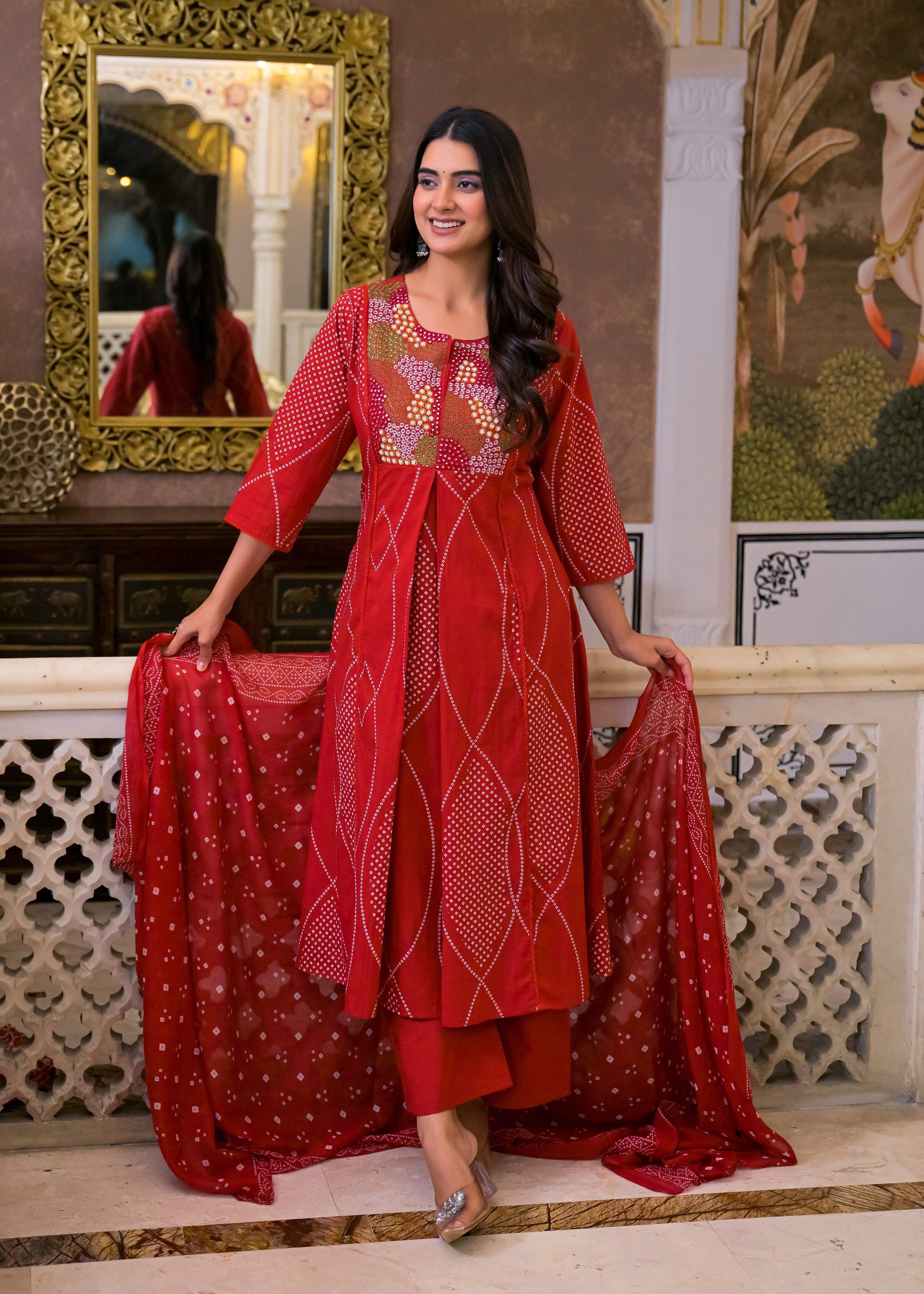 3 Piece Ethnic Anarkali Suit Set