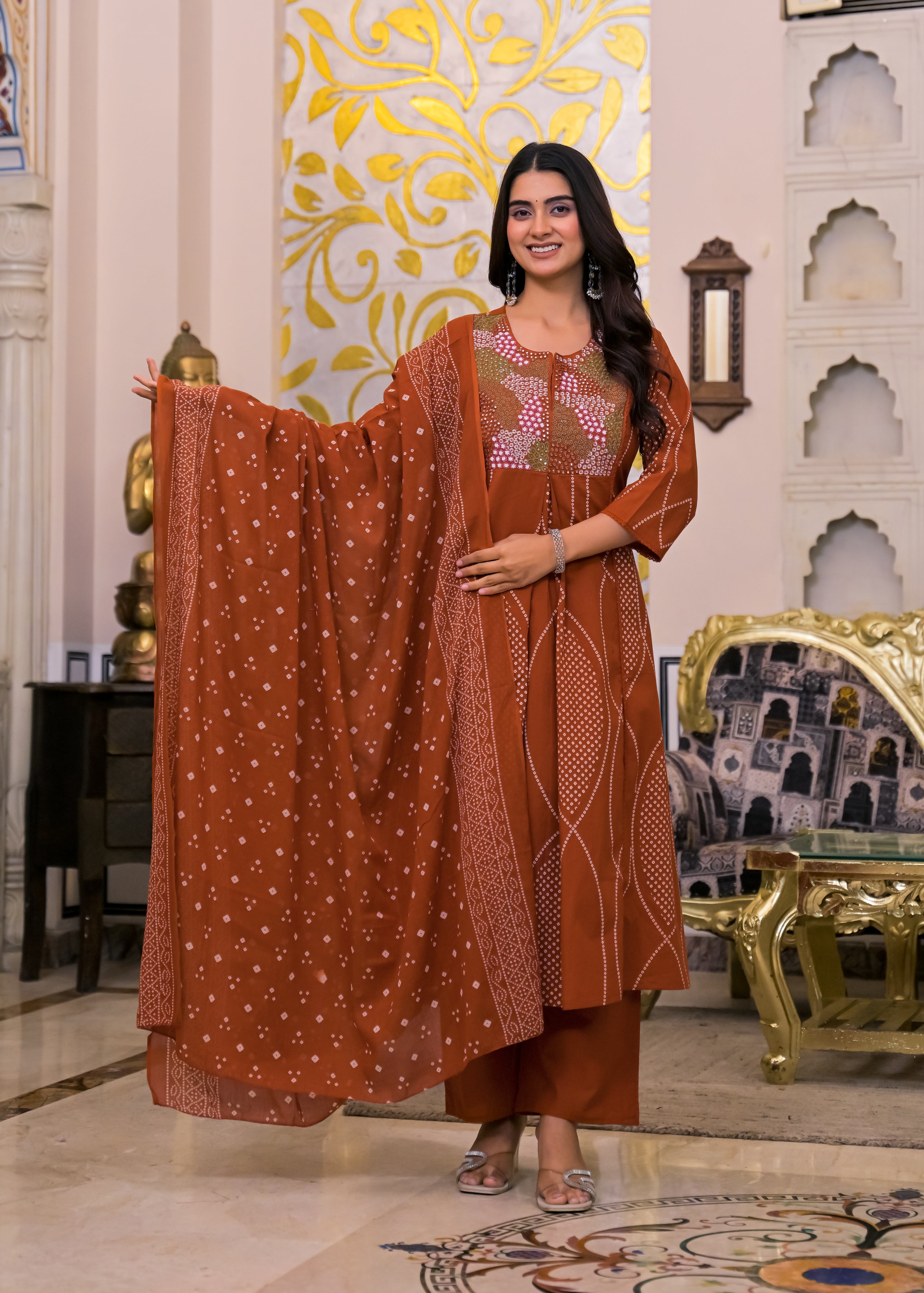 3 Piece Ethnic Anarkali Suit Set