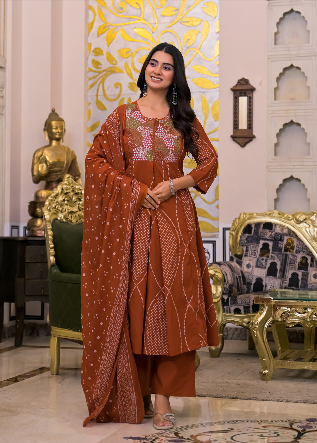 3 Piece Ethnic Anarkali Suit Set
