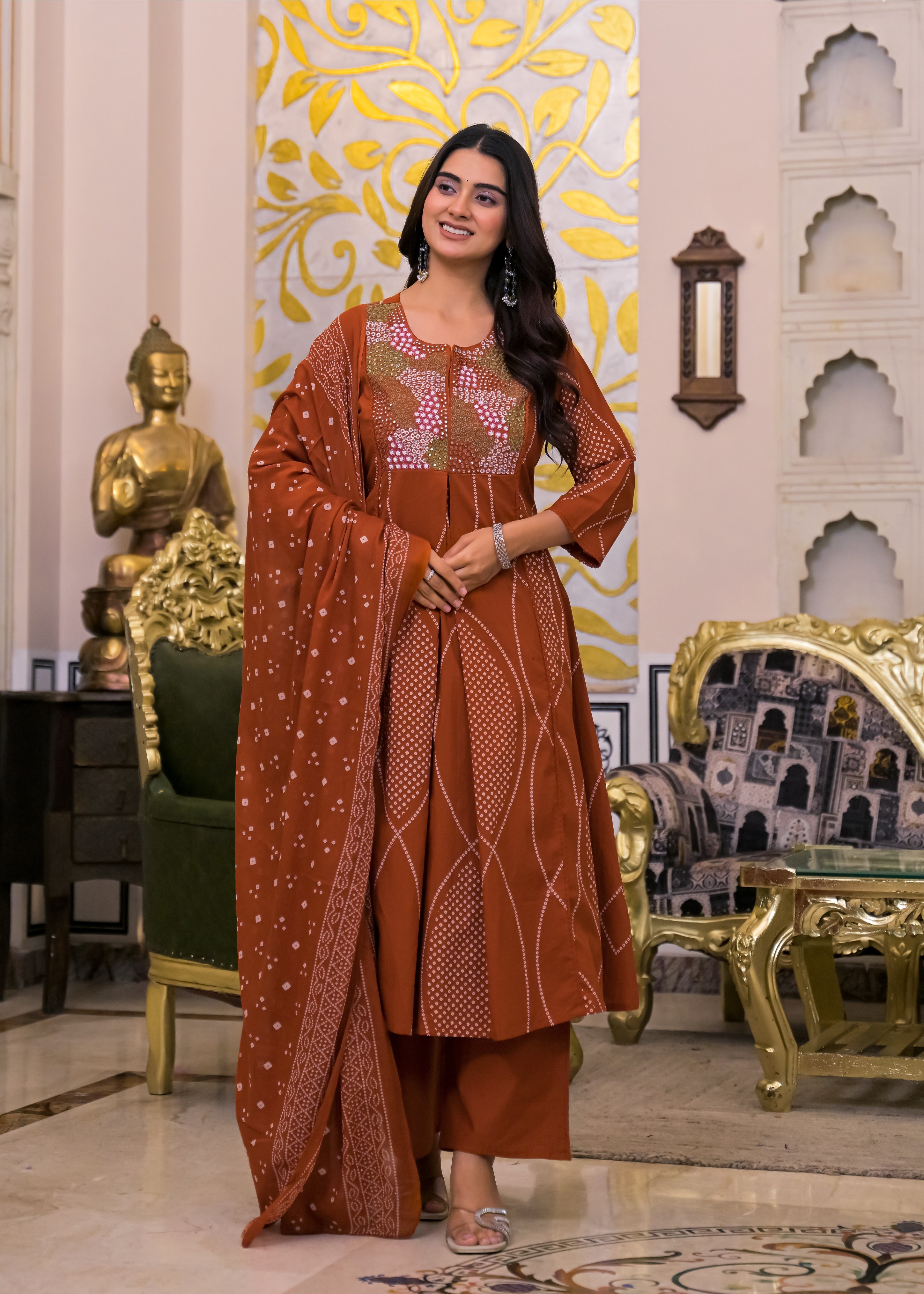 3 Piece Ethnic Anarkali Suit Set