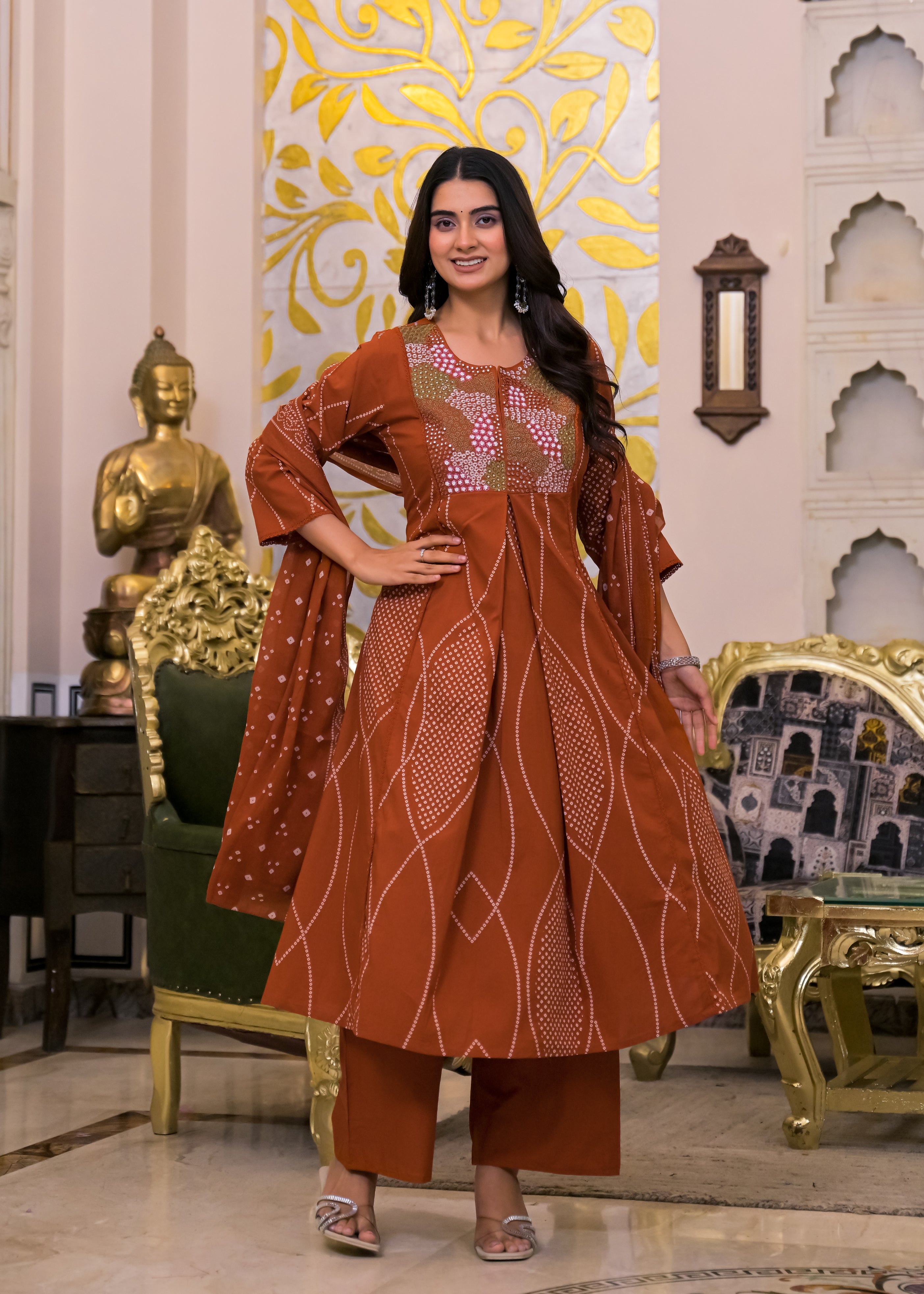 3 Piece Ethnic Anarkali Suit Set