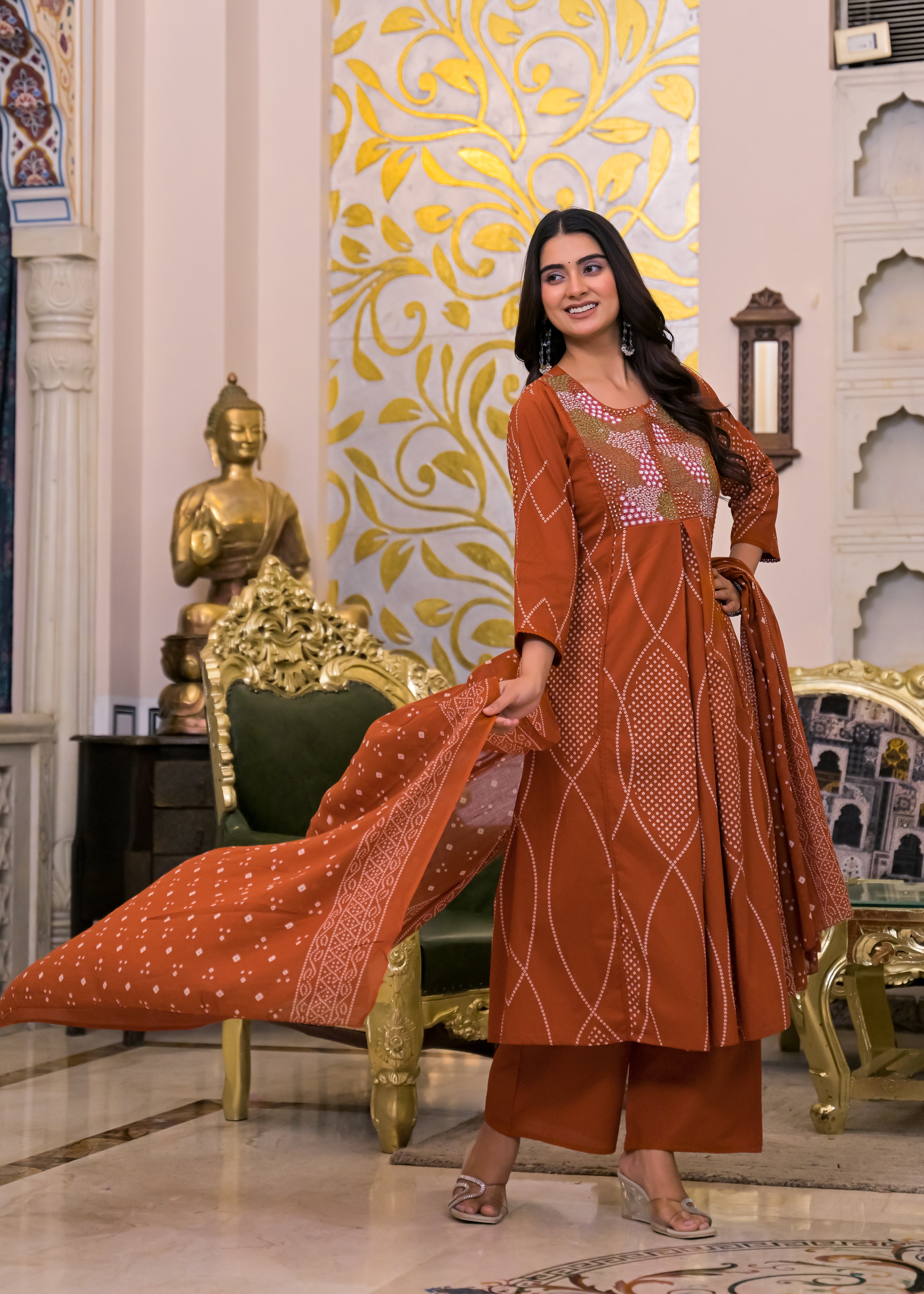 3 Piece Ethnic Anarkali Suit Set