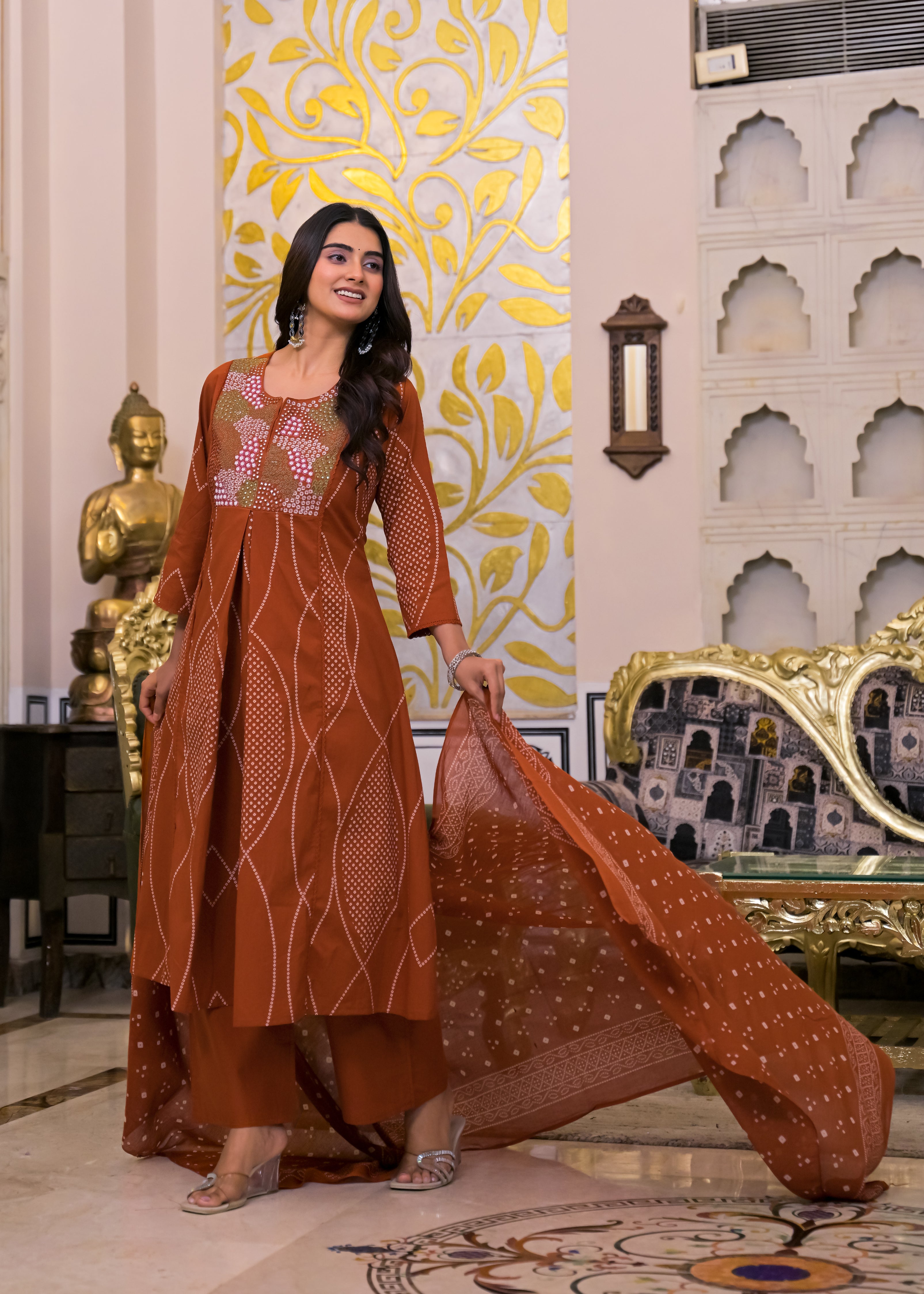 3 Piece Ethnic Anarkali Suit Set