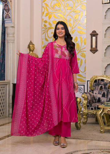 3 Piece Ethnic Anarkali Suit Set