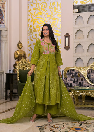 3 Piece Ethnic Anarkali Suit Set