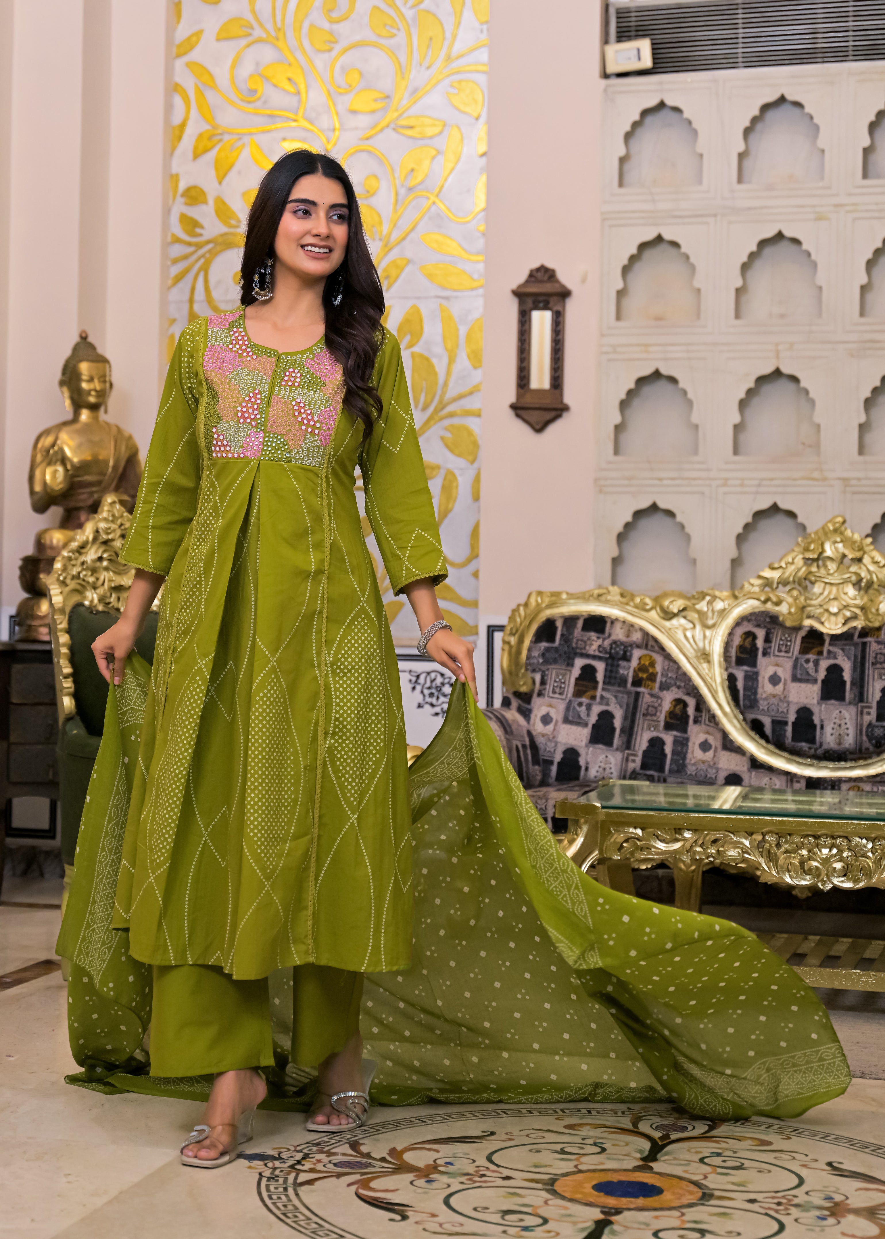 3 Piece Ethnic Anarkali Suit Set