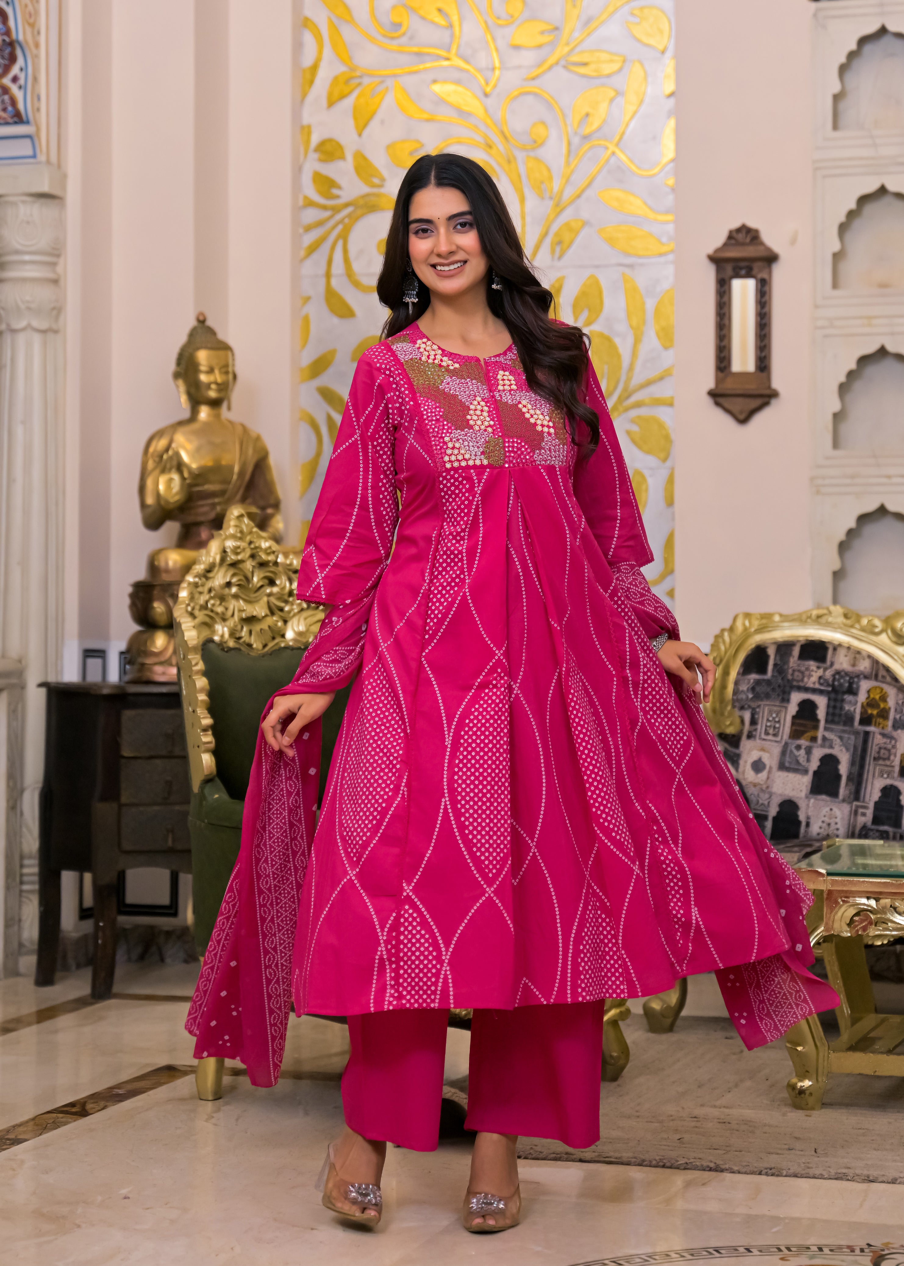 3 Piece Ethnic Anarkali Suit Set
