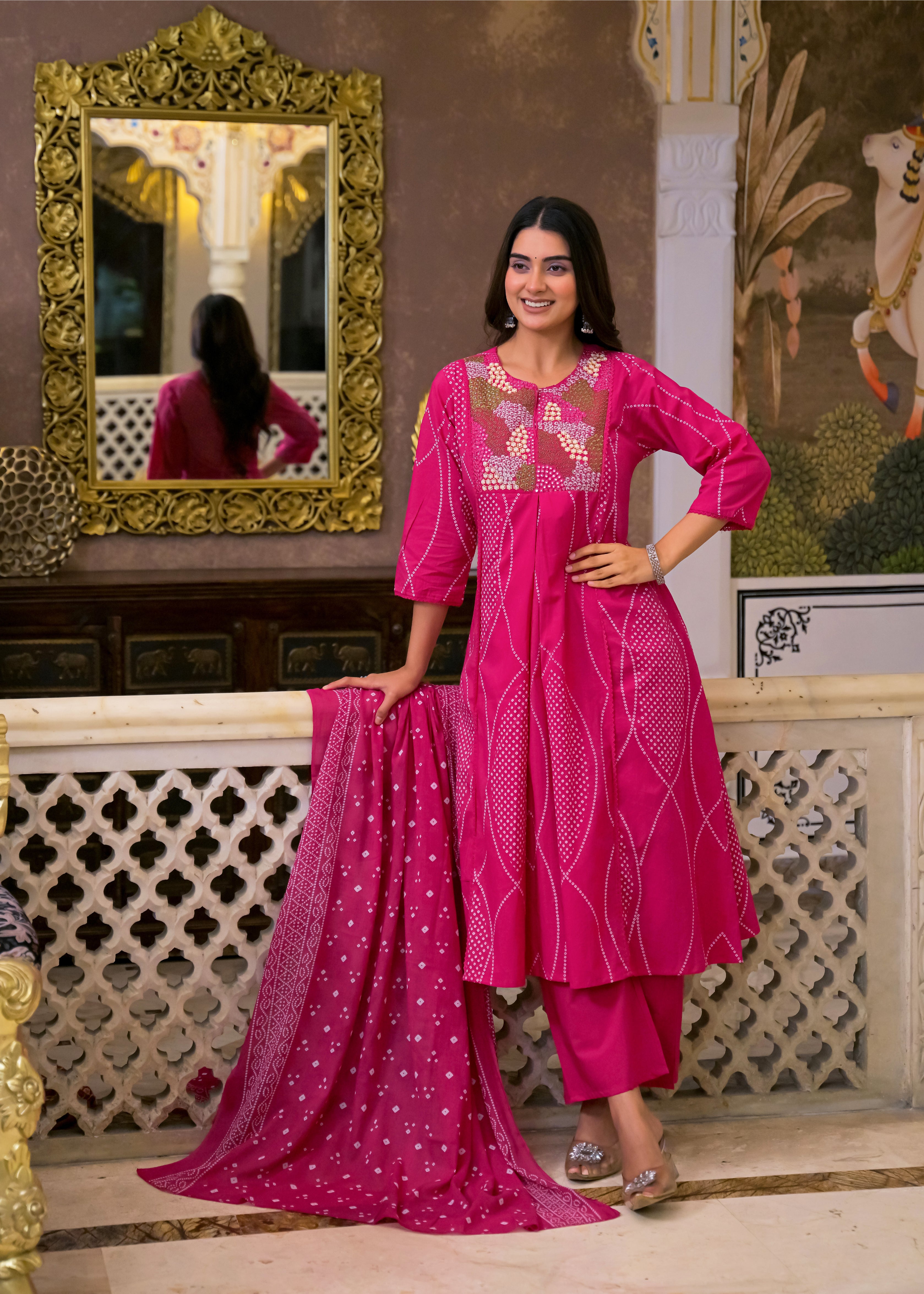 3 Piece Ethnic Anarkali Suit Set