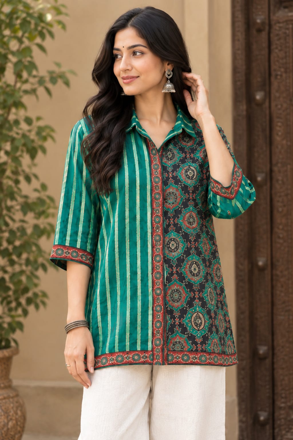 Firozi Muslin Shirt